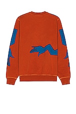 By Parra Early Grab Crewneck in Sienna Orange, view 2, click to view large image.