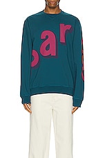 By Parra Loudness Crewneck in Coral Blue, view 3, click to view large image.