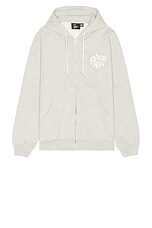 By Parra 1976 Logo Zip Hooded Sweatshirt in Heather Grey | FWRD
