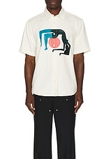 By Parra Yoga Balled Short Sleeve Shirt in Off White, view 4, click to view large image.