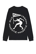 By Parra Neurotic Flag Long Sleeve T-shirt in Black, view 1, click to view large image.