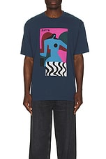 By Parra Distortion Table T-shirt in Navy Blue, view 3, click to view large image.