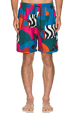 By Parra Distorted Water Swim Shorts in Multi, view 3, click to view large image.