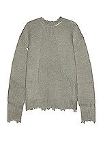 C2H4 Arc Sculpture Knit Sweater in Snowflake Gray, view 1, click to view large image.