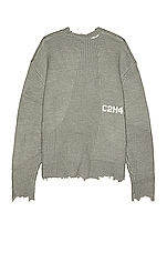 C2H4 Arc Sculpture Knit Sweater in Snowflake Gray, view 2, click to view large image.
