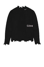 C2H4 Arc Sculpture Knit Sweater in Black, view 1, click to view large image.