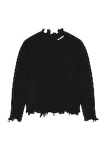 C2H4 Arc Sculpture Knit Sweater in Black, view 2, click to view large image.