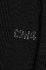 C2H4 Arc Sculpture Knit Sweater in Black, view 3, click to view large image.