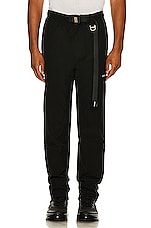 C2H4 Stai Buckle Track Pants in Black, view 4, click to view large image.