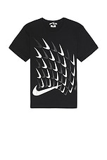 COMME des GARCONS BLACK x Nike Print Tee in Black, view 1, click to view large image.