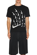 COMME des GARCONS BLACK x Nike Print Tee in Black, view 3, click to view large image.