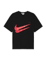 COMME des GARCONS BLACK X Nike Tee in Black, view 1, click to view large image.