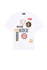COMME des GARCONS BLACK x Nike Tee in White, view 1, click to view large image.