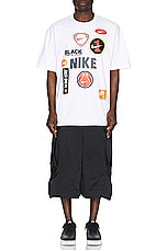 COMME des GARCONS BLACK x Nike Tee in White, view 4, click to view large image.