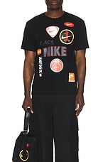 COMME des GARCONS BLACK x Nike Tee in Black, view 3, click to view large image.