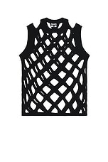 COMME des GARCONS BLACK Mesh Tank in Black, view 1, click to view large image.