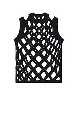 COMME des GARCONS BLACK Mesh Tank in Black, view 2, click to view large image.