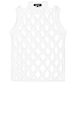 COMME des GARCONS BLACK Mesh Tank in White, view 1, click to view large image.