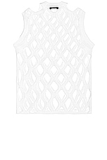 COMME des GARCONS BLACK Mesh Tank in White, view 2, click to view large image.