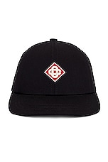 Casablanca Diamond Logo Patch Cap in Black, view 1, click to view large image.