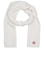 Casablanca Column Stitch Scarf in White, view 1, click to view large image.