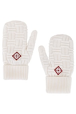 Casablanca Column Stitch Mittens in White, view 1, click to view large image.