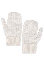 Casablanca Column Stitch Mittens in White, view 2, click to view large image.