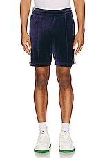 Casablanca Velour Laurel Shorts in Navy, view 5, click to view large image.
