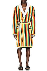Casablanca Striped Towelling Robe in Multi, view 4, click to view large image.