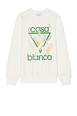 Casablanca Le Jeu Printed Sweatshirt in Off-white, view 1, click to view large image.