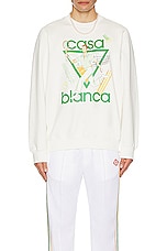 Casablanca Le Jeu Printed Sweatshirt in Off-white, view 3, click to view large image.