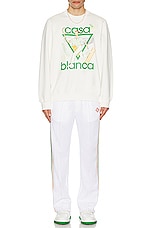 Casablanca Le Jeu Printed Sweatshirt in Off-white, view 4, click to view large image.
