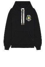 Casablanca Casa Way Embroidered Hooded Sweatshirt in Black, view 1, click to view large image.