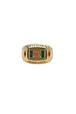 Casablanca Tennis Club Ring in Gold & Green, view 1, click to view large image.