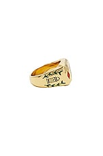Casablanca Tennis Club Ring in Gold & Green, view 2, click to view large image.