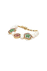Casablanca Gradient Flower Bracelet in Pearl & Multi, view 1, click to view large image.