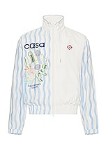 Casablanca Shell Suit Nylon Jacket in White, view 1, click to view large image.