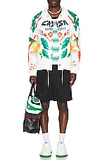 Casablanca Printed Coach Jacket in Casa Moto White, view 4, click to view large image.