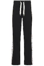 Casablanca Embroidered Satin Tape Sweatpant in Black, view 1, click to view large image.