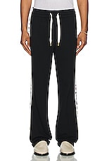 Casablanca Embroidered Satin Tape Sweatpant in Black, view 4, click to view large image.