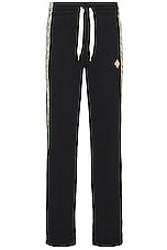 Casablanca Laurel Tape Panelled Sweatpants in Black, view 1, click to view large image.