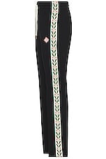 Casablanca Laurel Tape Panelled Sweatpants in Black, view 3, click to view large image.