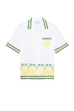Casablanca Broderi Anglaise Gradient Hearts Cotton Shirt in White, view 1, click to view large image.