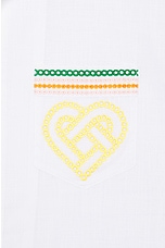 Casablanca Broderi Anglaise Gradient Hearts Cotton Shirt in White, view 3, click to view large image.