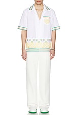 Casablanca Broderi Anglaise Gradient Hearts Cotton Shirt in White, view 5, click to view large image.