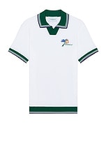 Casablanca Croquis De Tennis Polo in White, view 1, click to view large image.