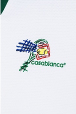 Casablanca Croquis De Tennis Polo in White, view 3, click to view large image.