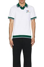 Casablanca Croquis De Tennis Polo in White, view 4, click to view large image.