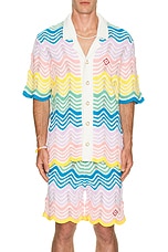 Casablanca Gradient Wave Knit Shirt in Gradient Wave, view 4, click to view large image.