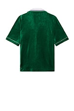 Casablanca Velour Short Sleeve Shirt in Evergreen, view 2, click to view large image.